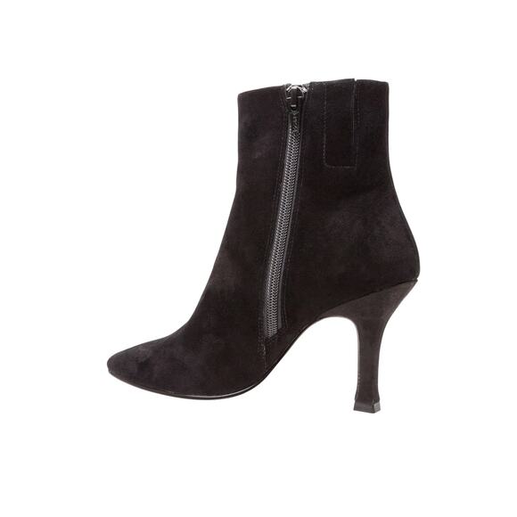 NIB! Lisa Vicky Art Pointed Toe Black Stiletto Heel Suede Bootie - Size 8 - Picture 2 of 12